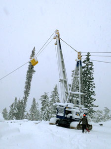Logging with cable logging system, tractor logging